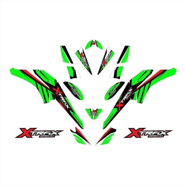 FunBikes Xtrax 125cc Quad Bike Green Sticker Kit