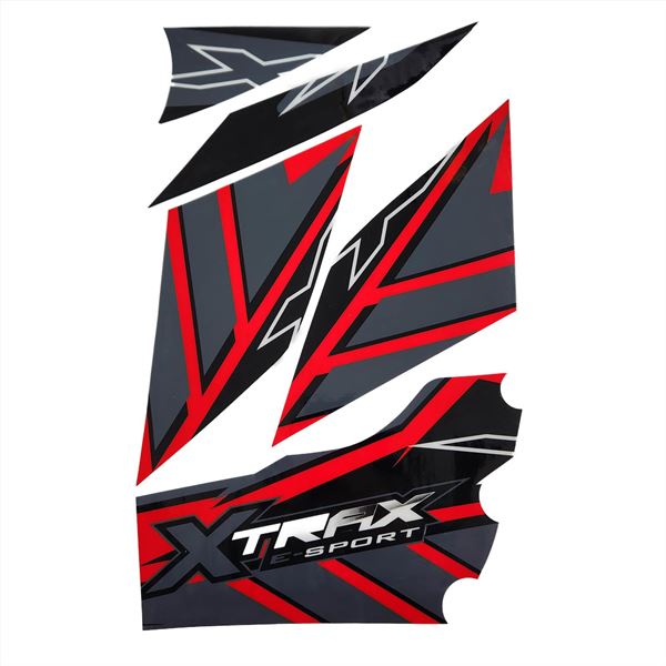FunBikes Xtrax E-Sport 1000w Quad Bike Sticker Set Red