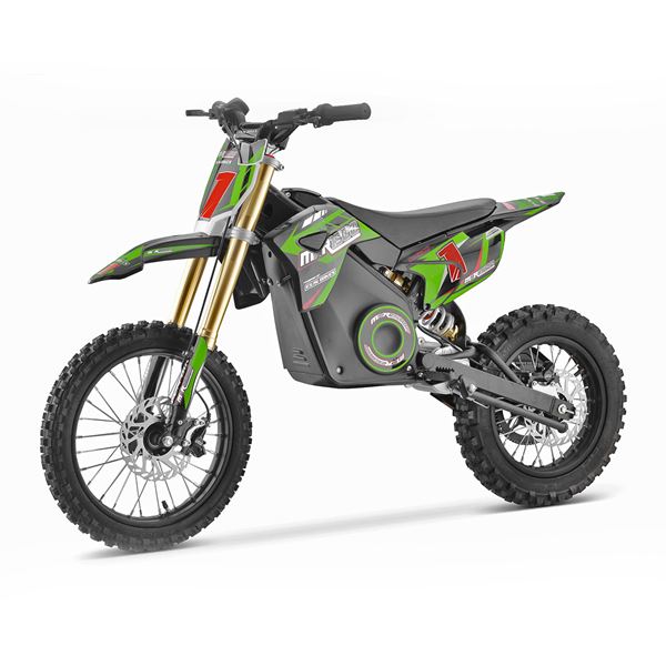 FunBikes MXR 1500w 48v Lithium Electric Motorbike 14/12 68cm Green Kids Dirt Bike