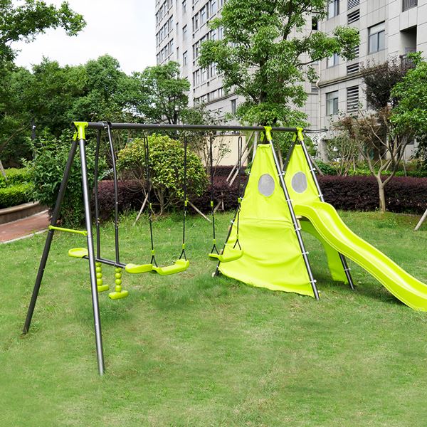 MAX PLAYSET: Multi-Child Large Swing & Slide Set 4m x 1.4m x 1.8m Outdoor Set