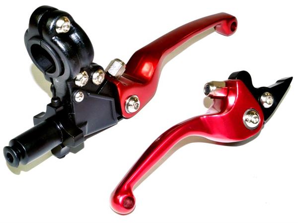 Pit Bike CNC Folding Levers Red