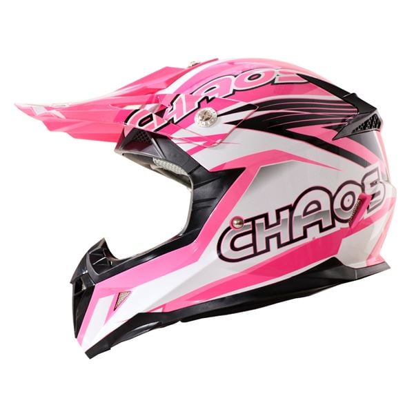 Chaos Kids Motocross Crash Helmet Pink