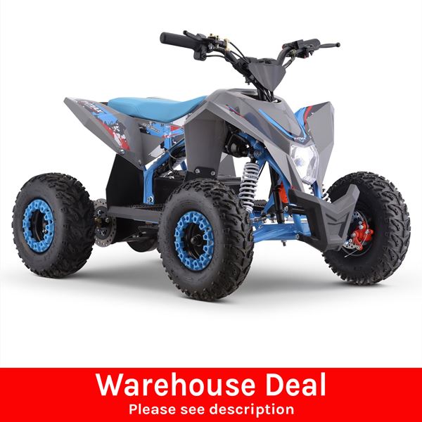 FunBikes T-Max Roughrider 2025 1100w 36v Nardo Grey/Blue Kids Midi Electric Quad Bike 35km/h WH25-00