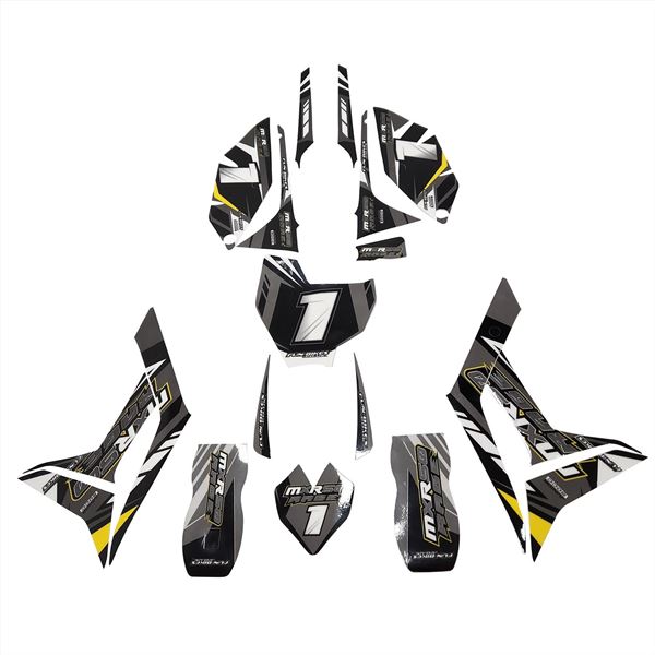 MXR RAGE 50cc Mini Dirt Bike Sticker Set Grey