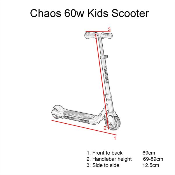 Chaos 60w Funky Light Colour Wheel Red Kids Electric Scooter