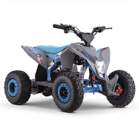FunBikes T-Max Roughrider 2025 1100w 36v Nardo Grey/Blue Kids Midi Electric Quad Bike 37km/h