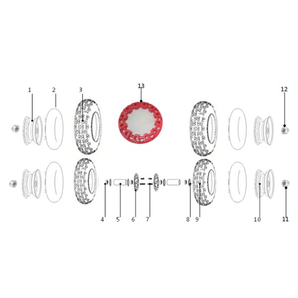 FunBikes Excite 1000w Mini Quad Front Tyre 4.10-6