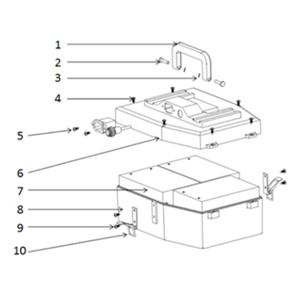 FunBikes Excite 1000w Mini Quad Battery Box Handle Split Pin