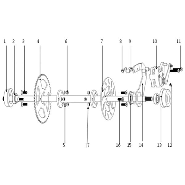 Funbikes Toxic Electric Mini Quad Version 2 Rear Sprocket  Bolt Lock Nut