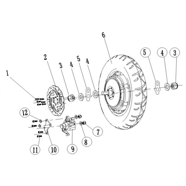 Chaos GT1600 Electric Scooter Rear Caliper Bracket Spring Washer