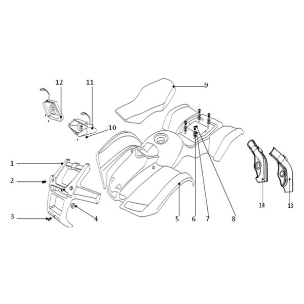 Funbikes Ranger 49cc Mini Quad Plastic Body
