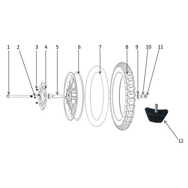 FunBikes MXR 2000w Electric Dirt Bike Front Wheel Rim Black 12 Inch