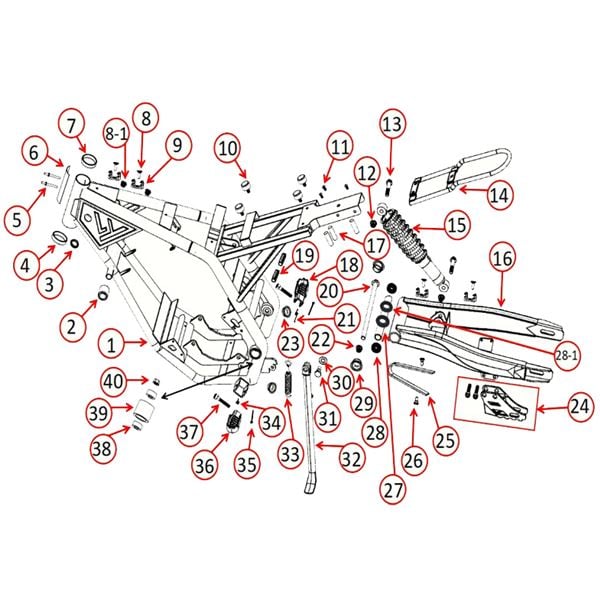 MXR 8000w Right Foot Peg Return Spring
