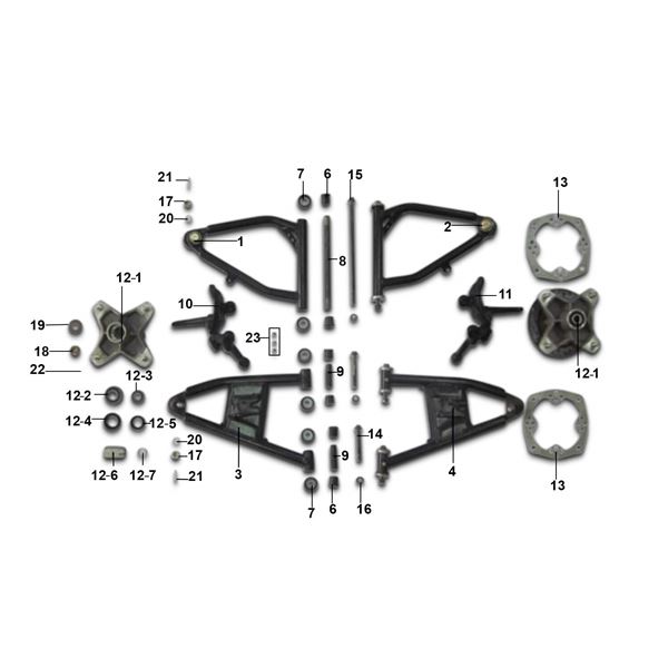 Xtrax Sport 250cc Quad Bike Bare Front Wheel Hub