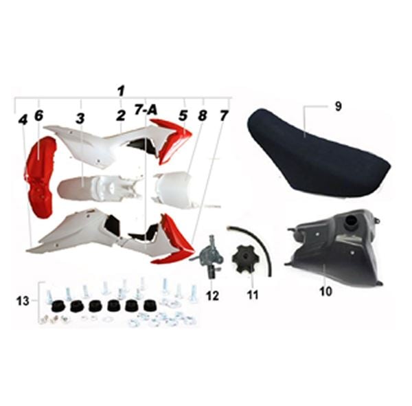 M2R RF140 S2 CRF110 Pit Bike White Front Number Board