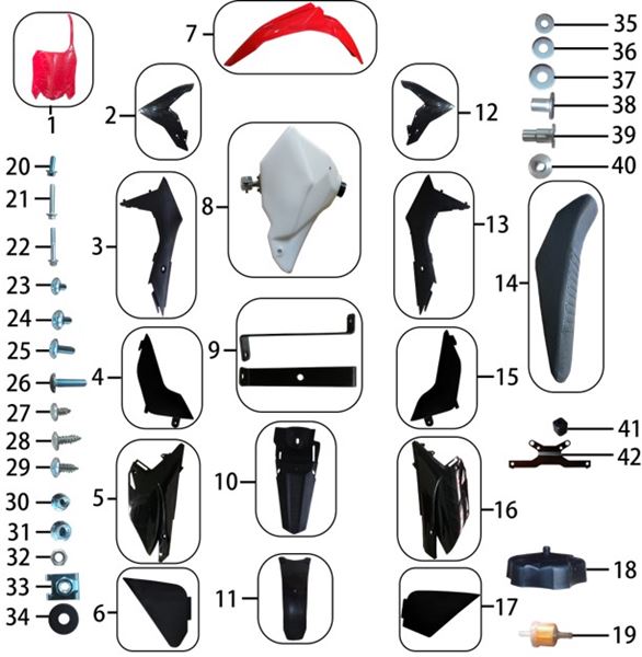 M2R RF190 190cc Front Mudguard