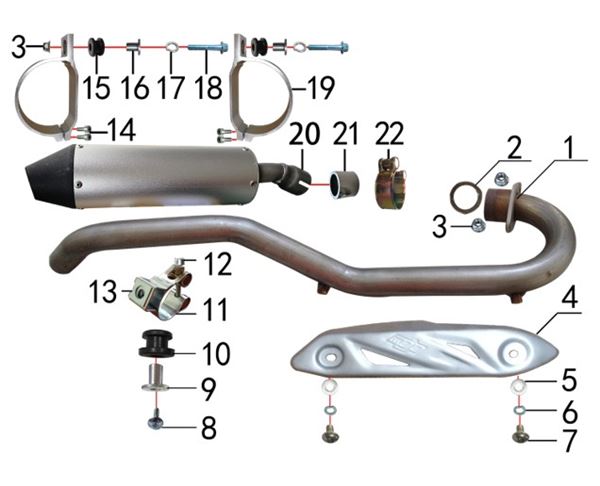 M2R RF190 190cc Muffler Clamp