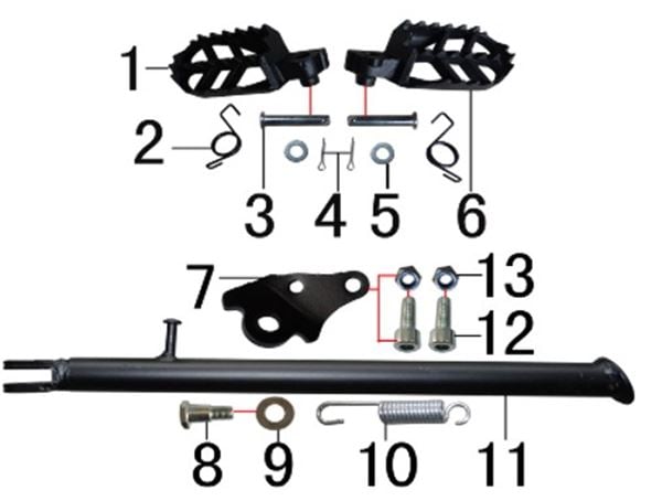M2R RF190 190cc Foot Rest(L)