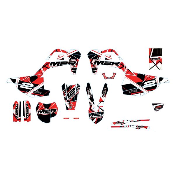 M2R RS-R 250cc Dirt Bike Sticker Set White/Red/Black