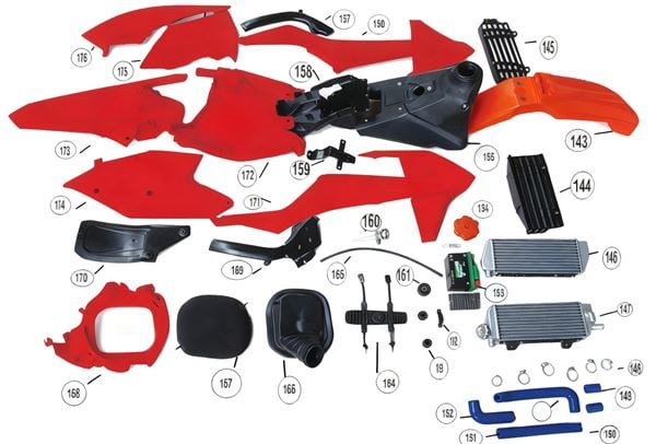 M2R RS-R 300 279cc Front Mudguard