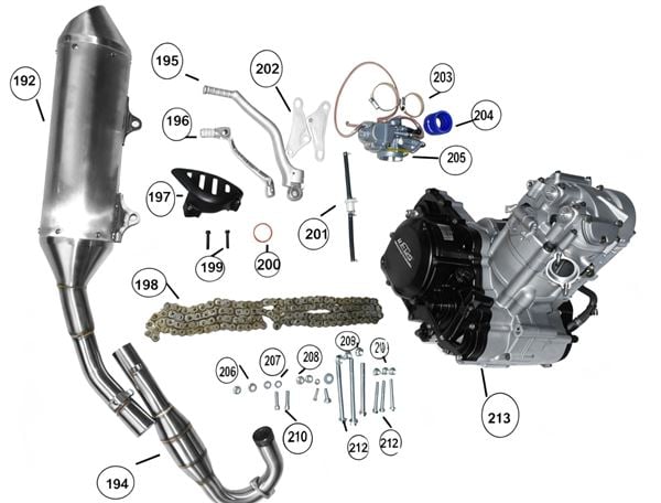 M2R RS-R 300 279cc Silencer